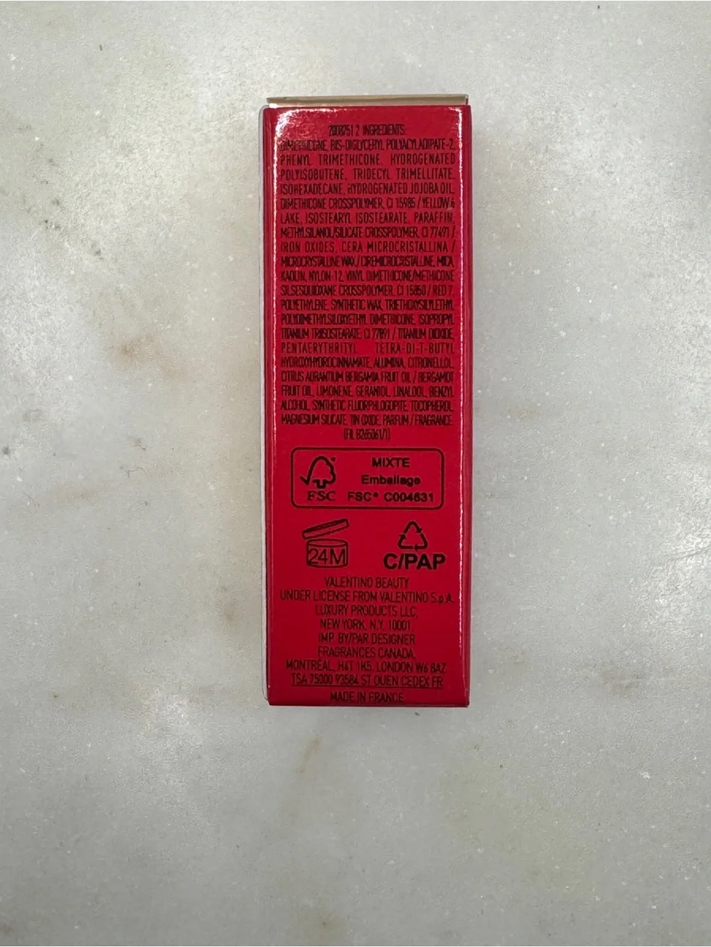 Valentino MiniRosso Matte Lipstick in Bright Red with Gold Logo